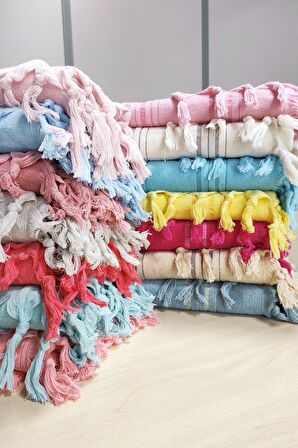 Sevim Pamuk Havlu Peştemal Gül Kurusu 90x170 Cm - Yumuşak Ve Su Emici