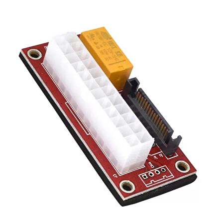 Add2PSU ATX - SATA Molex 24 Pin Güç Kaynağı Bağlantı Adaptörü (Kırmızı)
