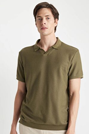 DeFacto Regular Fit Kısa Kollu Örgü Görünümlü Polo Tişört A6849AX24SMKH261