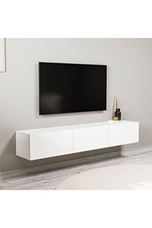 1220 DORE 3 KAPAKLI KULPSUZ 150 CM TV ÜNİTESİ BEYAZ