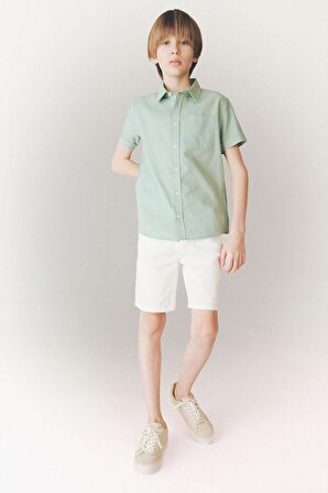 DeFacto Erkek Çocuk Cepli Basic Düz Gabardin Şort C2955A825SMWT32