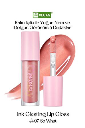 Dudaklara Dolgun, Pürüzsüz Işıltı Sunan Gloss Peripera Ink Glasting Lip Gloss (7 So What)