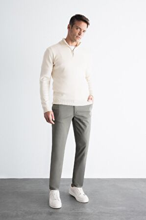 DeFacto Kanvas Chino Pantolon Standart Kalıp 4 Cepli Pamuklu Esnek Düz Paça C9440AX24AUKH398