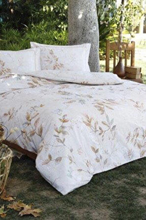 Turuncu Flanel Autumn Floret Tek Kişilik Nevresim Takımı