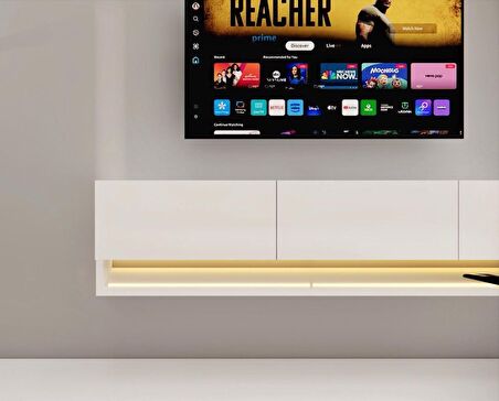 Yıldız Ledli Duvara Monte Tv Ünitesi Beyaz 
