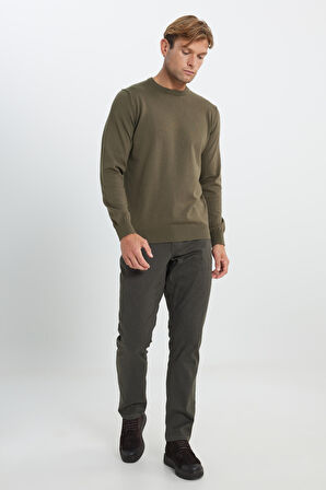 Pamuklu Standart Fit Normal Kesim Bisiklet Yaka Triko Kazak