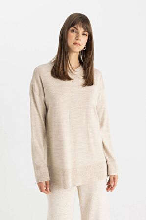 DeFacto Regular Fit Bisiklet Yaka Kazak Tunik C5165AX24AUBG646