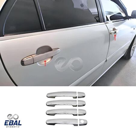 Toyota Yaris Krom Kapı Kolu 4 Kapı 2006-2010 Paslanmaz Çelik