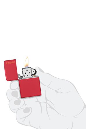 Zippo Çakmak Kırmızı Red Matte Logo 233zl-000052