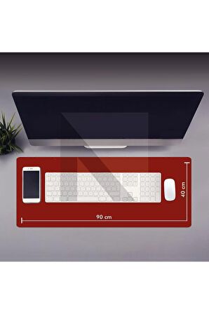 MP05 - 90x40 2xLarge Kırmızı Gaming Mousepad | Kaymaz Taban, Oyuncu Gamepad, Ev,Ofis,Oyun Masa Matı