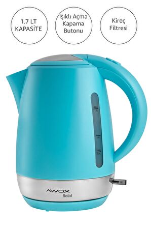 Awox Solid Gizli Rezistans Su Isıtıcı Kettle Mavi