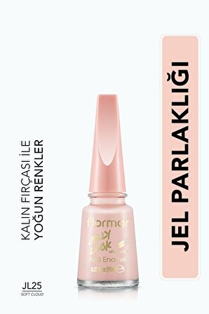 Flormar Jel Görünümlü Parlak Oje (uçuk Pembe) - Jelly Look Nail Enamel - Jl25 Soft Cloud - 8690604282197