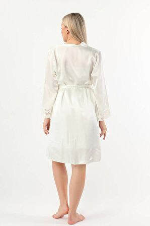 Pierre Cardin Kadın Saten Gecelik Sabahlık Takım-13784