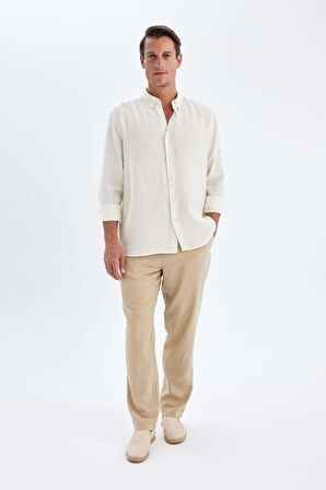 DeFacto Relax Fit Dar Paça Keten Karışımlı Pantolon C1140AX24SMBG732