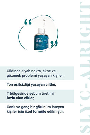 SLYC-ALRIGHT-Salisilik Asit Sivilce ve Siyah Nokta Karşıtı Arındırıcı & Canlandırıcı Bha Tonik 200ml