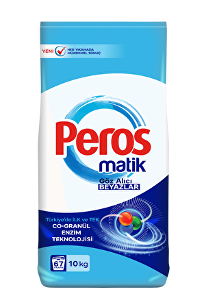 Peros Matik Parfümlü Beyazlar İçin Toz Çamaşır Deterjanı 10 kg 72 Yıkama