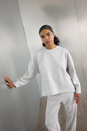 DeFactoFit Bisiklet Yaka Skuba Dalgıç Kumaş Sporcu Sweatshirt C9612AX24AUGR93