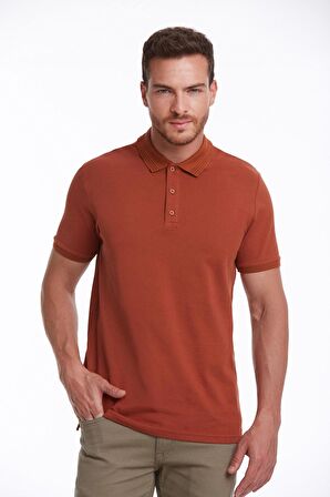 Kiremit Regular Fit %100 Pamuk Polo Yaka Tişört | 3XL