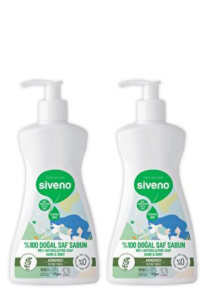 Siveno %100 Doğal Sıvı Kastil Sabun Defne Yağlı Yoğun Nemlendirici Arındırıcı Bitkisel 300 ml X2 Adet