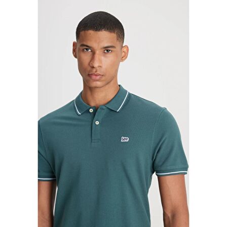 Lee Yeşil Erkek Polo T-Shirt L61ARLOT Kısa Kollu Polo T-shirt