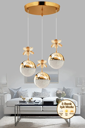 Litra Lighting Kelebek Model Gold Kaplama Salon Mutfak Oturma Odası Led Spor Modern Sarkıt Avize