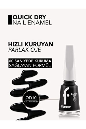 Flormar Quick Dry Hızlı Kuruyan İnce Yapılı & Parlak Bitişli Oje