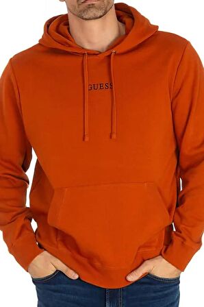 Erkek Logolu Kapüşonlu Sweatshirt-Tarçın | L