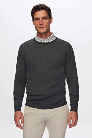 Ds Damat Slim Fit Camel Pamuk Karışımlı 2'Li Bisiklet Yaka Triko Ve Gömlek 1HC0206EKBN01