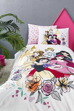Özdilek Princess Rose Tek Kişilik Disney Lisanslı Lastikli Fitted Çarşaf Çocuk Nevresim Takımı