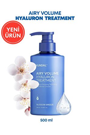 Arındıran Nemlendiren Hacim Veren Saç Kremi KUNDAL Airy Volume Hyaluron Treatment 500ml Blossom Br.