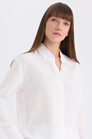 Oversize Geniş Kalıp Gömlek Yaka Uzun Kollu Gömlek