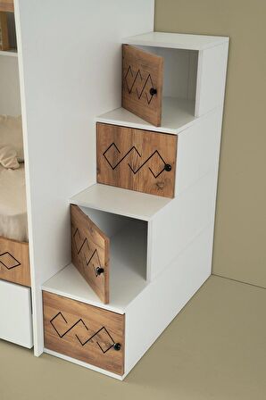 Trio Yavrulu Ranza Çam&Beyaz Çelik Destekli %100 MDF
