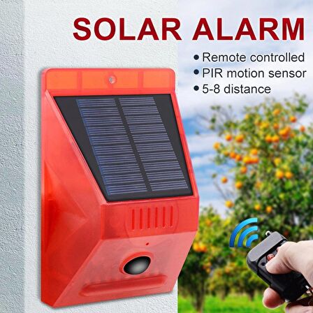 Hırsız Kovucu Yabani Hayvan Kovucu Solar Alarm Kumandalı Alarm Siren