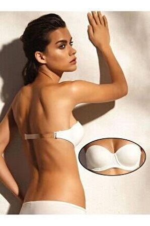 Pierre Cardin Kadın Sırtı Şeffaf Askılı Straplez Desteksiz Sütyen