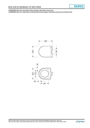 Serel Beta Slim Yavaş Kapanan Klozet Kapağı 223BS00002 