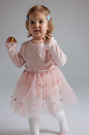 DeFacto Kız Bebek Yenidoğan Nakışlı Fitilli Kaşkorse 3'lü Tulum D9095A525SPPN262