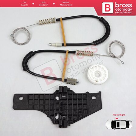 Peugeot 307 3A/C 3E 3H 2001-2008 4/5 Kapı 9634456880 İçin Ön Sağ Kapı Cam Kriko Tamir Seti