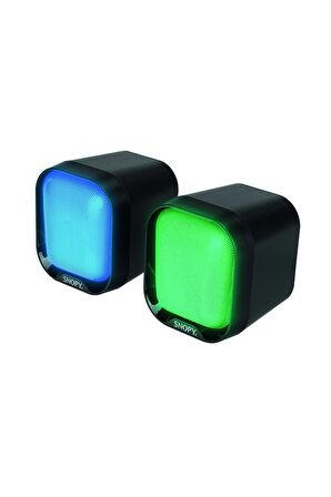 Snopy Mini Bilgisayar Hoparlörü Rgb Işıklı 2.0 Usb Oyun Stereo Kablolu Pc Hoparlör 3.5mm Aux Girişi