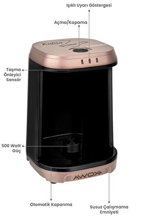 Awox Kafija Türk Kahvesi Makinesi Rose Gold
