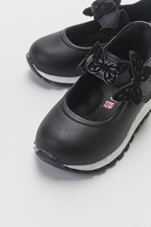 Mnpc  Kız Çocuk Siyah Suni Deri Çocuk Babet