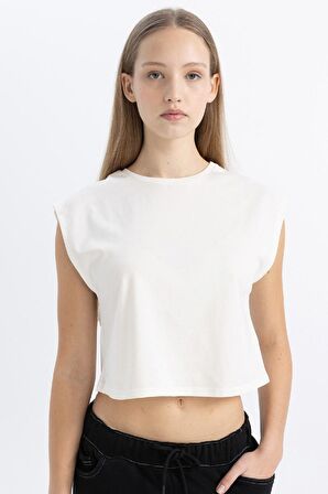 DeFacto Coool Loose Fit Bisiklet Yaka Basic Düz Atlet C5338AX24SMWT32