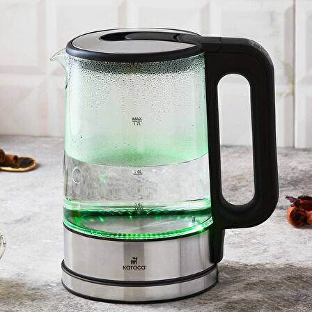 Karaca Sıcaklık Ayarlı Ve Led Işıklı 2205 Cam Su Isıtıcısı Kettle 2200w