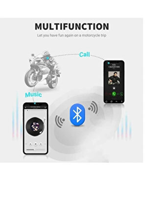 D60 2X Motosiklet Kask Kulaklığı Bluetooth Intercom RGB Işıklı 2 Intercom Bağlantılı