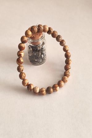 SERTİFİKALI 6 MM ODUN JASPER DOĞALTAŞ BİLEKLİK