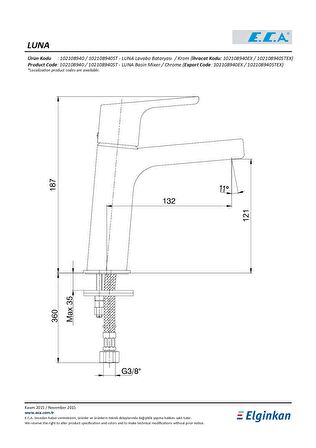 Eca Luna Lavabo Bataryası 102108940