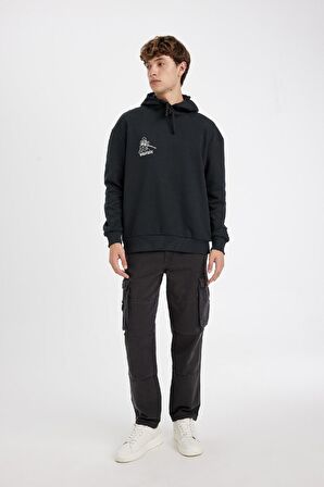 DeFacto One Piece Boxy Fit Kapüşonlu Sweatshirt C6528AX24AUAR221