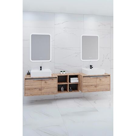 CAMARO 225 CM BEYAZ LAVABOLU BANYO DOLABI - BOY DOLAP HARİÇ