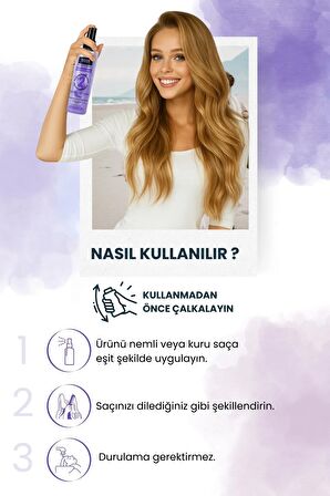  Keratin & Collagen İçerikli Çift Fazlı Saç Bakım Fön Suyu 250 ml-Besleyici ve Hacim