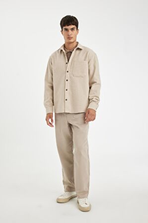 DeFacto Regular Fit Polo Yaka Uzun Kollu Gömlek D2622AX24AUBG779