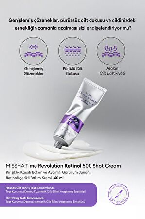 Kırışıklık Karşıtı, Retinol İçerikli Bakım Kremi Time Revolution Retinol 500 Shot Cream